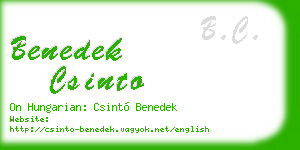 benedek csinto business card