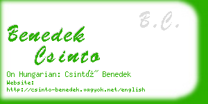 benedek csinto business card